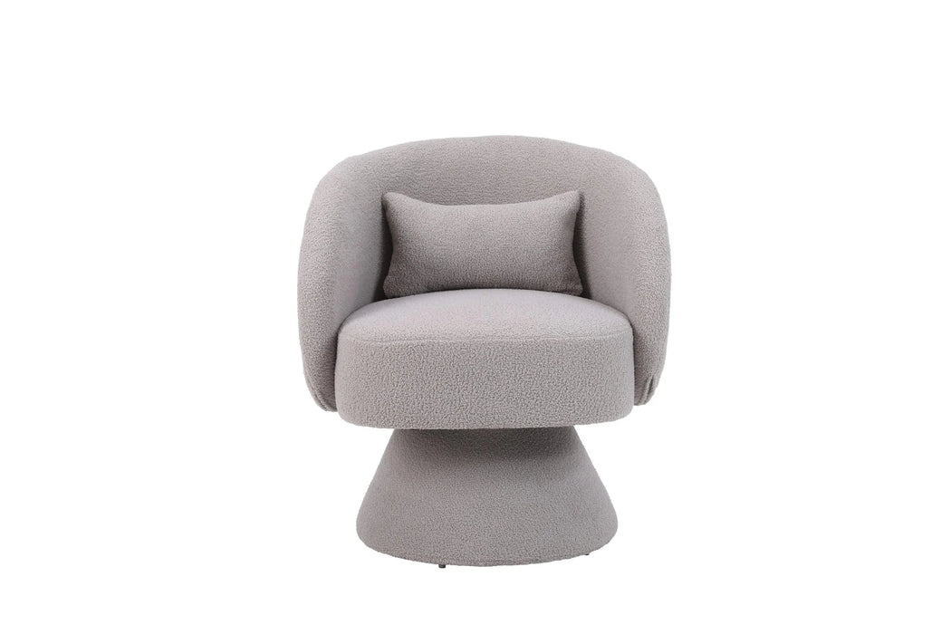 Swivel Accent Chair Armchair, Round Barrel Chair in Fabric for Living Room Bedroom(Grey) Default -DTYStore