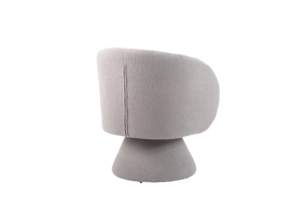 Swivel Accent Chair Armchair, Round Barrel Chair in Fabric for Living Room Bedroom(Grey) Default -DTYStore