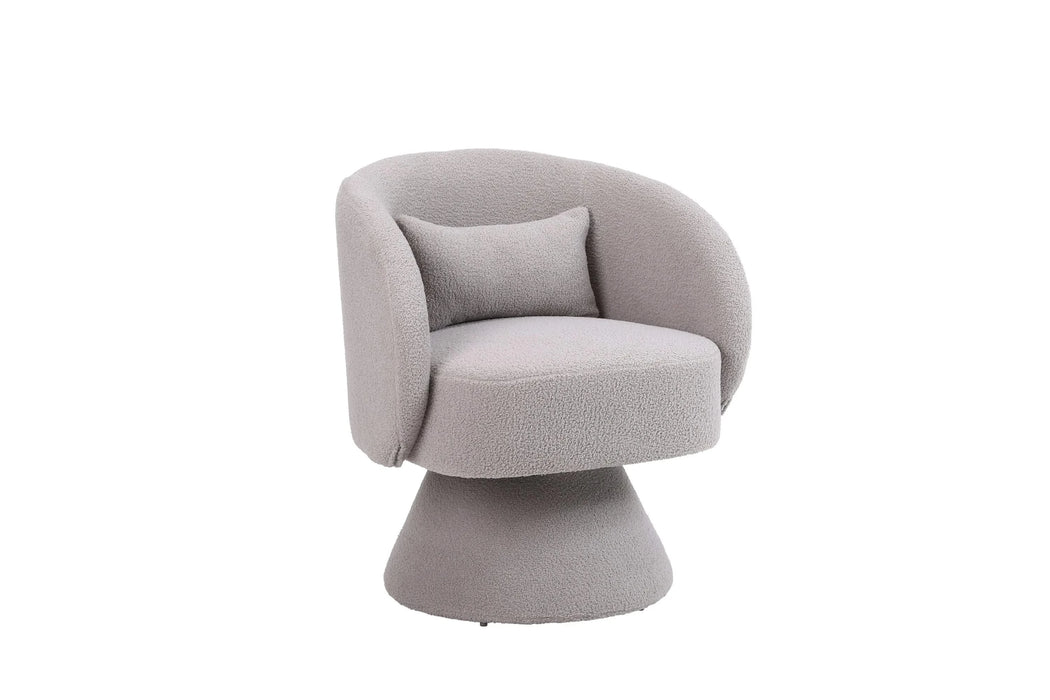 Swivel Accent Chair Armchair, Round Barrel Chair in Fabric for Living Room Bedroom(Grey) Default -DTYStore