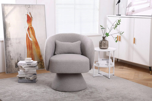 Swivel Accent Chair Armchair, Round Barrel Chair in Fabric for Living Room Bedroom(Grey) Default -DTYStore