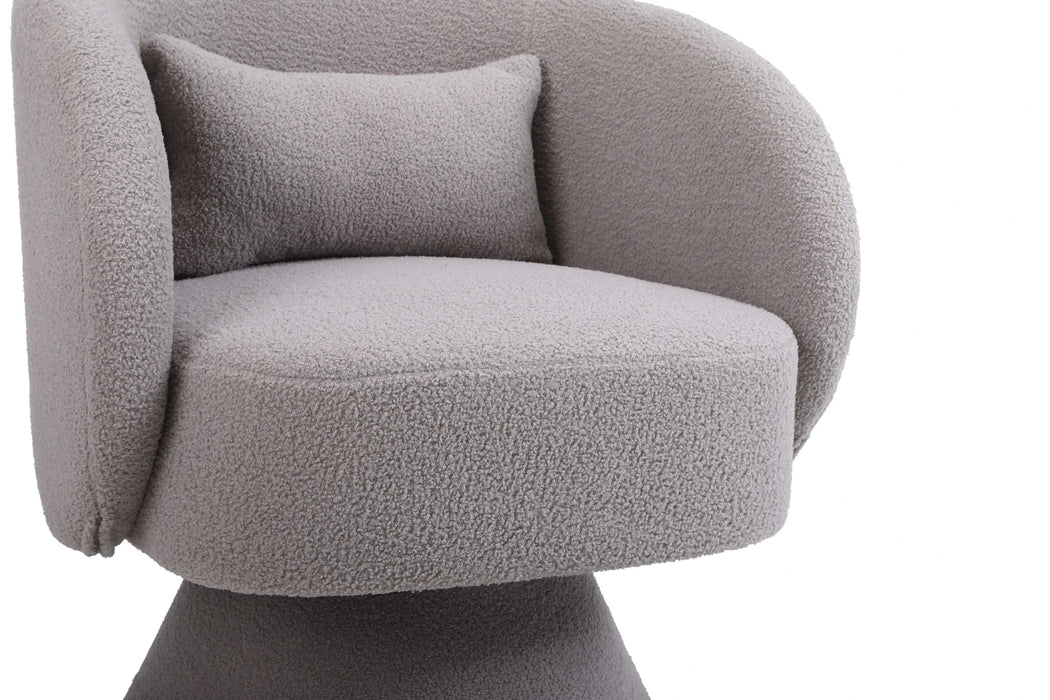 Swivel Accent Chair Armchair, Round Barrel Chair in Fabric for Living Room Bedroom(Grey) Default -DTYStore