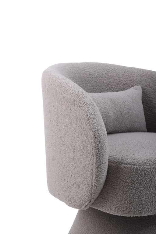 Swivel Accent Chair Armchair, Round Barrel Chair in Fabric for Living Room Bedroom(Grey) Default -DTYStore