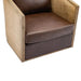 Swivel Barrel Chair, Comfy Round Accent Sofa Chair for Living Room, 360 Degree Swivel, Brown Boucle, Leather Upholstery Default -DTYStore