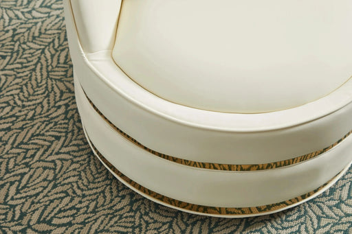 Swivel Chair, 360 Swivel Accent Chair, Faux Leather Barrel Chair Club Chair, Padded Single Chair for Living Room/Bedroom/Study/Waiting Room Default -DTYStore