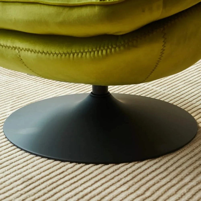 Swivel Leisure chair lounge chair velvet APPLE GREEN color with ottoman Default -DTYStore