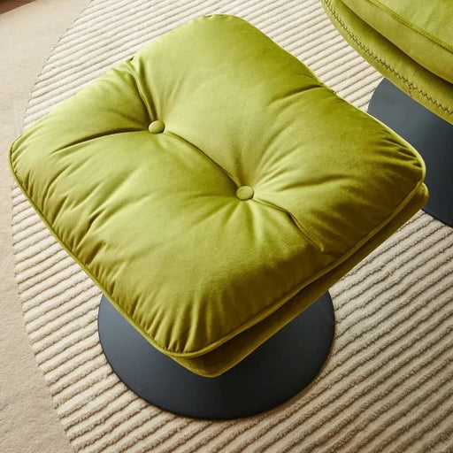 Swivel Leisure chair lounge chair velvet APPLE GREEN color with ottoman Default -DTYStore