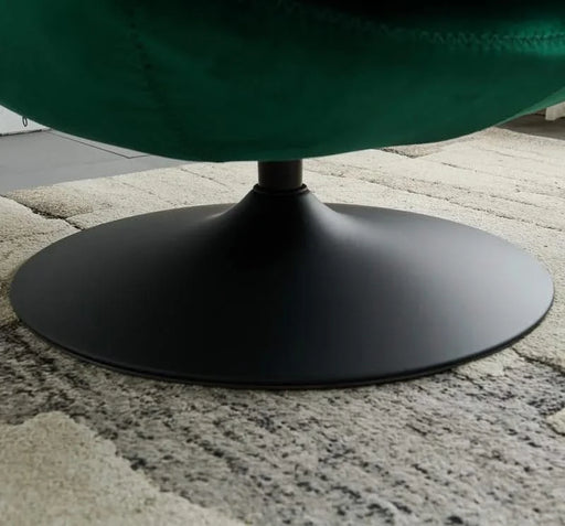 Swivel Leisure chair lounge chair velvet GREEN color with ottoman Default -DTYStore