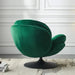 Swivel Leisure chair lounge chair velvet GREEN color with ottoman Default -DTYStore