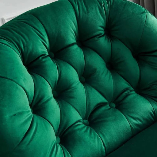 Swivel Leisure chair lounge chair velvet GREEN color with ottoman Default -DTYStore