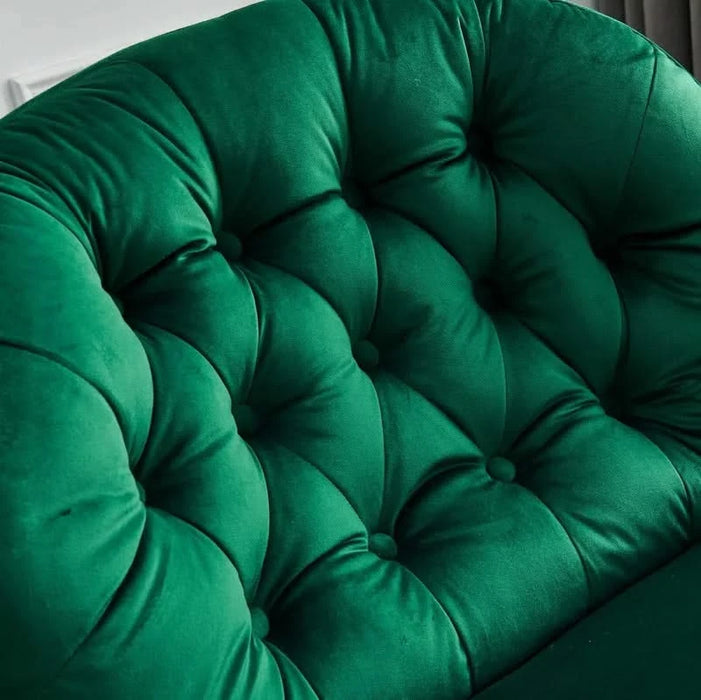 Swivel Leisure chair lounge chair velvet GREEN color with ottoman Default -DTYStore