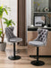 Swivel Velvet Barstools Adjusatble Seat Height from 25-33 Inch,17.7 inch base, Modern Upholstered Bar Stools with Backs Comfortable Tufted for Home Pub and Kitchen Island,Gray,Set of 2,AS1812GY Default -DTYStore