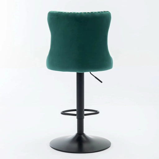 Swivel Velvet Barstools Adjusatble Seat Height from 25-33 Inch,17.7inch base, Modern Upholstered Bar Stools with Backs Comfortable Tufted for Home Pub and Kitchen Island,Green,Set of 2,SW1812GN Default -DTYStore