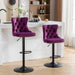 Swivel Velvet Barstools Adjusatble Seat Height from 25-33 Inch,17.7inch base, Modern Upholstered Bar Stools with Backs Comfortable Tufted for Home Pub and Kitchen Island,Purple,Set of 2,SW1812PP Default -DTYStore