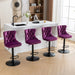Swivel Velvet Barstools Adjusatble Seat Height from 25-33 Inch,17.7inch base, Modern Upholstered Bar Stools with Backs Comfortable Tufted for Home Pub and Kitchen Island,Purple,Set of 2,SW1812PP Default -DTYStore