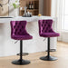 Swivel Velvet Barstools Adjusatble Seat Height from 25-33 Inch,17.7inch base, Modern Upholstered Bar Stools with Backs Comfortable Tufted for Home Pub and Kitchen Island,Purple,Set of 2,SW1812PP Default -DTYStore