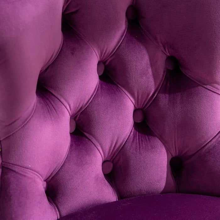 Swivel Velvet Barstools Adjusatble Seat Height from 25-33 Inch,17.7inch base, Modern Upholstered Bar Stools with Backs Comfortable Tufted for Home Pub and Kitchen Island,Purple,Set of 2,SW1812PP Default -DTYStore