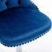 Swivel Velvet Barstools Adjusatble Seat Height from 25-33 Inch, Chrome base Bar Stools with Backs Comfortable Tufted for Home Pub and Kitchen Island,Set of 2,AS1712BL,Blue Default -DTYStore