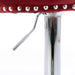 Swivel Velvet Barstools with Adjustable Seat Height, Chrome Base, Tufted Back, Wine Red, Velvet, Set of 2 Default -DTYStore