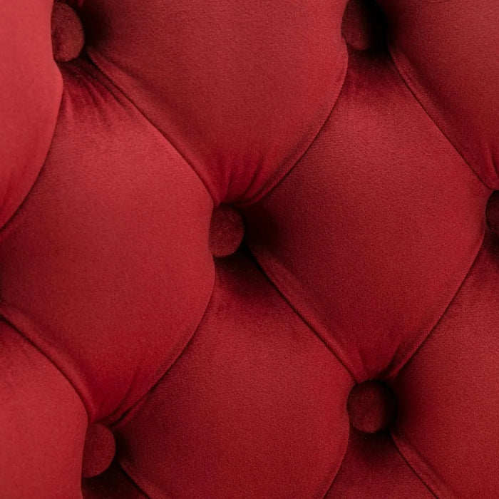 Swivel Velvet Barstools with Adjustable Seat Height, Chrome Base, Tufted Back, Wine Red, Velvet, Set of 2 Default -DTYStore