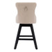 Swivel Velvet Barstools with Button Tufted Decoration and Wooden Legs, and Chrome Nailhead Trim, Leisure Style Bar Chairs,Bar stools, Set of 2 (Beige),SW1860BG Default -DTYStore