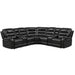 Symmetrical L-Shaped Reclining Sectional Sofa Set with Storage, Cup Holders, and LED Light Strip in Black PU Leather Default -DTYStore