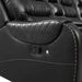Symmetrical L-Shaped Reclining Sectional Sofa Set with Storage, Cup Holders, and LED Light Strip in Black PU Leather Default -DTYStore