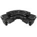 Symmetrical L-Shaped Reclining Sectional Sofa Set with Storage, Cup Holders, and LED Light Strip in Black PU Leather Default -DTYStore