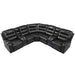 Symmetrical L-Shaped Reclining Sectional Sofa Set with Storage, Cup Holders, and LED Light Strip in Black PU Leather Default -DTYStore