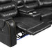 Symmetrical L-Shaped Reclining Sectional Sofa Set with Storage, Cup Holders, and LED Light Strip in Black PU Leather Default -DTYStore