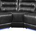 Symmetrical L-Shaped Reclining Sectional Sofa Set with Storage, Cup Holders, and LED Light Strip in Black PU Leather Default -DTYStore