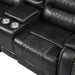 Symmetrical L-Shaped Reclining Sectional Sofa Set with Storage, Cup Holders, and LED Light Strip in Black PU Leather Default -DTYStore