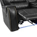 Symmetrical L-Shaped Reclining Sectional Sofa Set with Storage, Cup Holders, and LED Light Strip in Black PU Leather Default -DTYStore