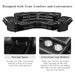 Symmetrical L-Shaped Reclining Sectional Sofa Set with Storage, Cup Holders, and LED Light Strip in Black PU Leather Default -DTYStore