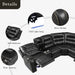 Symmetrical L-Shaped Reclining Sectional Sofa Set with Storage, Cup Holders, and LED Light Strip in Black PU Leather Default -DTYStore