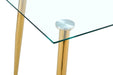 TABLE LEG FOR GT-02, GOLDEN LEG , Modern Minimalist Rectangle Glass Dining Table, Transparent Glass Tabletop and Electroplate Metal Legs, Suitable for Kitchens, Restaurants, and Living Rooms Default -DTYStore