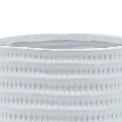 TEXTURED PLANTER W/ STAND AND TEXTURED PLANTERS SET - MODERN HOME GARDEN ACCENTS White 5" -DTYStore