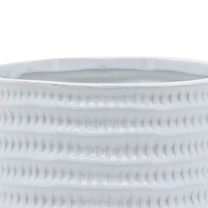 TEXTURED PLANTER W/ STAND AND TEXTURED PLANTERS SET - MODERN HOME GARDEN ACCENTS White 5" -DTYStore