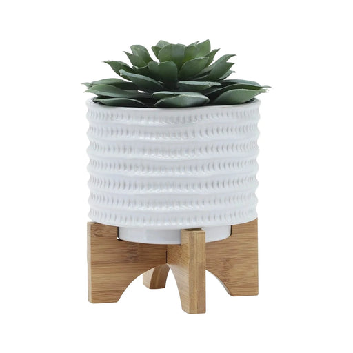 TEXTURED PLANTER W/ STAND AND TEXTURED PLANTERS SET - MODERN HOME GARDEN ACCENTS White 5" -DTYStore