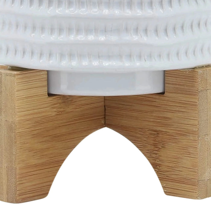 TEXTURED PLANTER W/ STAND AND TEXTURED PLANTERS SET - MODERN HOME GARDEN ACCENTS White 5" -DTYStore