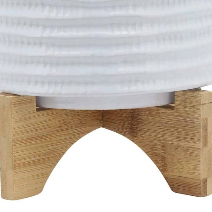 TEXTURED PLANTER W/ STAND AND TEXTURED PLANTERS SET - MODERN HOME GARDEN ACCENTS White 8" -DTYStore