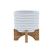 TEXTURED PLANTER W/ STAND AND TEXTURED PLANTERS SET - MODERN HOME GARDEN ACCENTS White 5" -DTYStore