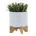 TEXTURED PLANTER W/ STAND AND TEXTURED PLANTERS SET - MODERN HOME GARDEN ACCENTS White 8" -DTYStore
