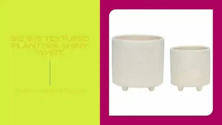 TEXTURED PLANTER W/ STAND AND TEXTURED PLANTERS SET - MODERN HOME GARDEN ACCENTS White 5" -DTYStore