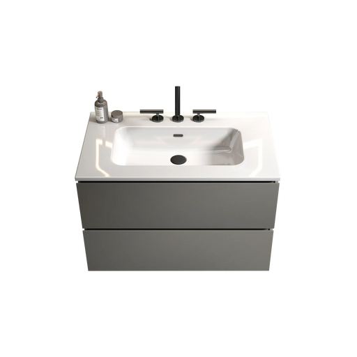 TIA 30' Wall Mount Space grey Bathroom Vanity with Ceramic Sink with Three Faucet Holes, Large Storage Floating Bathroom Vanity for Modern Bathroom, Pre-assembled Default -DTYStore