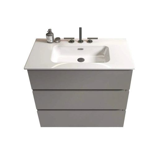 TIA 36' Gray Bathroom Vanity with Sink with 3 Faucet Holes, Large Storage Freestanding Bathroom Vanity for Modern Bathroom, One-Piece White Sink Basin without Drain and Faucet, Pre-assembled Default -DTYStore