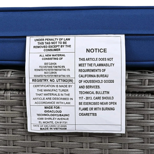 TOPMAX 10-Piece Outdoor Sectional Half Round Patio Rattan Sofa Set, PE Wicker Conversation Furniture Set for Free Combination, Blue Default -DTYStore