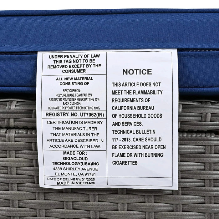 TOPMAX 10-Piece Outdoor Sectional Half Round Patio Rattan Sofa Set, PE Wicker Conversation Furniture Set for Free Combination, Blue Default -DTYStore