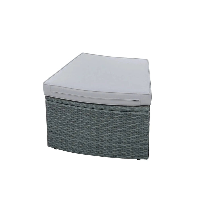 TOPMAX 10-Piece Outdoor Sectional Half Round Patio Rattan Sofa Set, PE Wicker Conversation Furniture Set for Free Combination, Light Gray Default -DTYStore