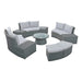 TOPMAX 10-Piece Outdoor Sectional Half Round Patio Rattan Sofa Set, PE Wicker Conversation Furniture Set for Free Combination, Light Gray Default -DTYStore