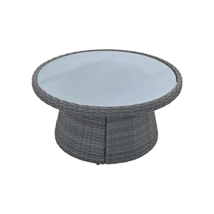 TOPMAX 10-Piece Outdoor Sectional Half Round Patio Rattan Sofa Set, PE Wicker Conversation Furniture Set for Free Combination, Light Gray Default -DTYStore